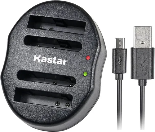 Kastar Cargador rápido USB dual para batería FNP-45, EN-EL10, LI-42B LI-40B, KLIC-7006 K7006, CNP-80 CNP80, D-Li63, D-Li108, DS-6365.