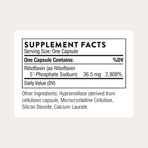 Miniatura 2 de THORNE - Riboflavina 5'-Fosfato - Forma bioactiva de vitamina B2 para apoyo de metilación* - 60 Cápsulas