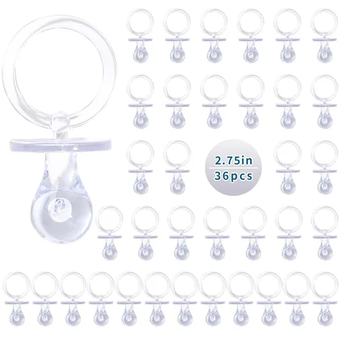 Miniatura 15 de 150 Mini Chupetes para Juego de Baby Shower (5 Colores), Chupetes de Plástico de 0.86 Pulgadas para Baby Shower, Favores de Fiesta de Revelación