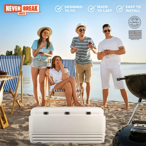 Miniatura 6 de NeverBreak Parts - Piezas de repuesto para refrigerador Igloo - Kit de reparación grande Reemplazo de bisagras de enfriador de iglú de alta Blanco