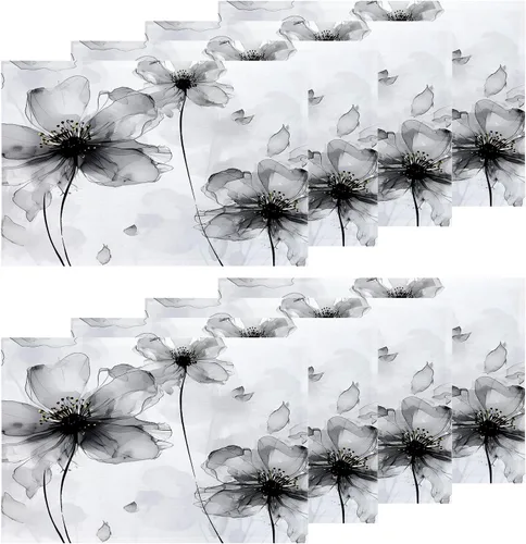 Miniatura 58 de Shrahala Hermosos manteles individuales de flores de rosas, hermosas flores, elegantes manteles de lino de arpillera lavable, aislamiento térmico