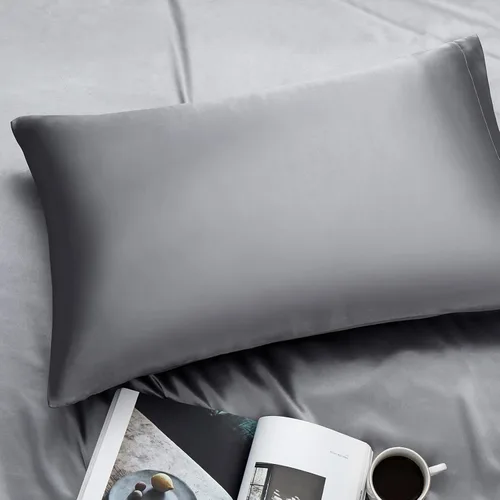 Miniatura 51 de Ersmak Juego de 2 fundas de almohada de satén estándar, ultra suaves y sedosas para cabello y piel, resistentes a las arrugas a la decoloración