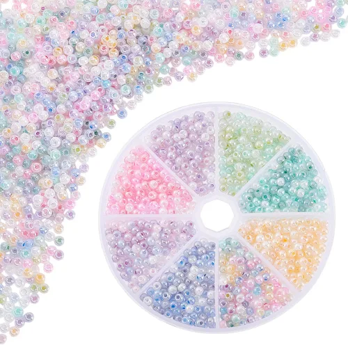 PH PandaHall 960 cuentas de semillas de 0.157 pulgadas, 8 colores 6/0 de semillas de cuentas de cristal para la cintura, cuentas espaciadoras