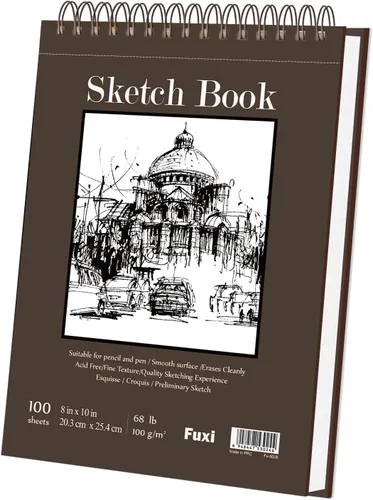 Miniatura 39 de Cuaderno de bocetos de 9 x 12 pulgadas, bloc de bocetos con espiral superior, paquete de 4 blocs de 100 hojas cada uno