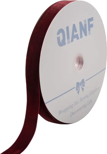 Miniatura 18 de QIANF Cinta de terciopelo, carrete de 1 1/2 pulgadas por 25 yardas (rojo)