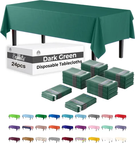 Miniatura 15 de Party Solids Mantel rectangular de plástico color azul aguamarina, 54 x 108 pulgadas, paquete de 24