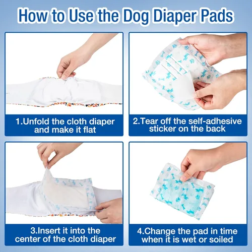 Miniatura 7 de Pet Soft Forros desechables para pañales para perros, almohadillas elevadoras para la mayoría de los pañales lavables para perros y bandas