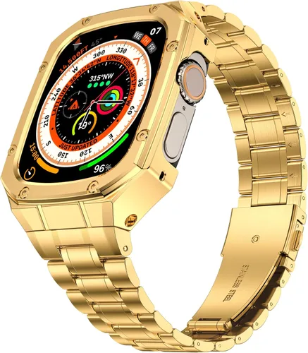 Miniatura 9 de Correa de reloj de acero inoxidable y funda compatible con Apple Watch Series 6 5 4 SE3/2/1 (1.732 pulgadas), serie 3 2 1 (1.654 pulgadas), correa