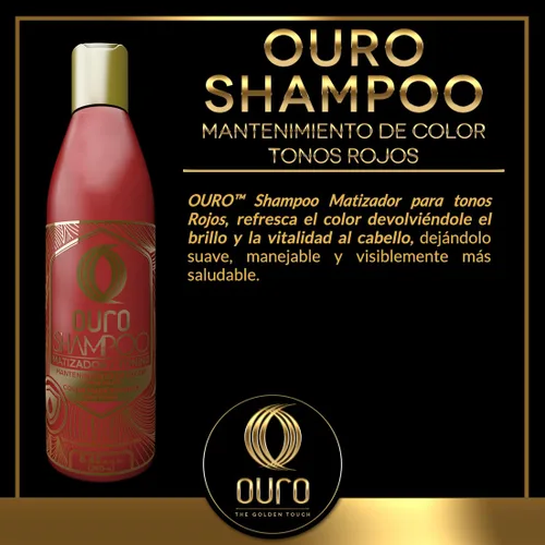 Miniatura 6 de OURO Champú Tonificante Rojo Mantenimiento del Color Rojo 8.45 oz