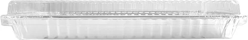 Miniatura 9 de PACTOGO Bandeja de papel de aluminio para tartas de tamaño 1/4 con tapa de cúpula baja transparente, 12.75 pulgadas de largo x 8.75 pulgadas