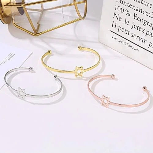 Miniatura 4 de Pulsera judía con dije de estrella de David para mujeres y niñas
