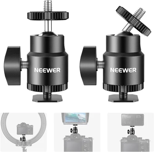 Miniatura 8 de Neewer® Aleación de aluminio giratoria de 360 grados Mini cabeza de bola con rosca de 1/4 "3/8" montaje base para cámara DSLR como Canon, Nikon