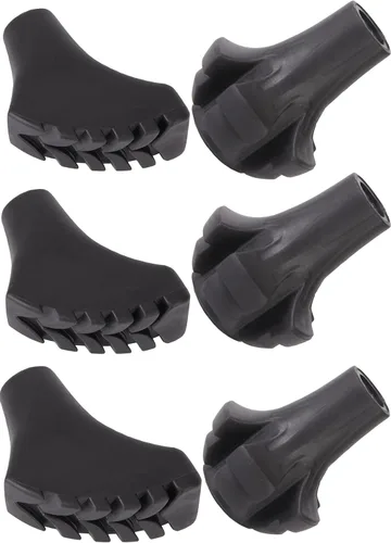 Juego de puntas de bastón de trekking – Paquete de 6 a 8 protectores de puntas de goma de repuesto para la mayoría de bastones de senderismo – 0.433