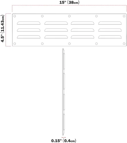 Miniatura 3 de Stanbroil - Panel de ventilación de acero inoxidable para accesorio de parrilla, 15" x 4-1/2