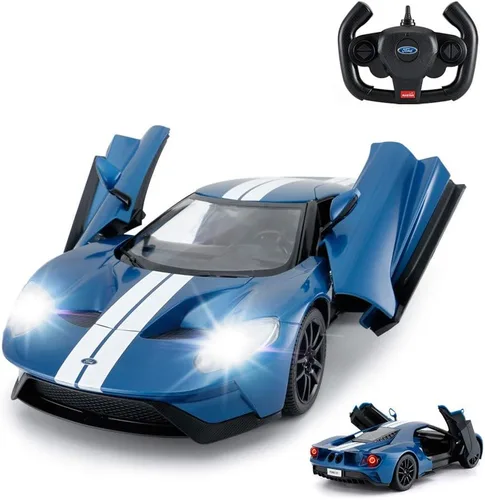 RASTAR Auto RC | 1/14 Ford GT Control remoto RC Race Toy Car para niños, puertas abiertas por manual, azul (2.4 GHz)