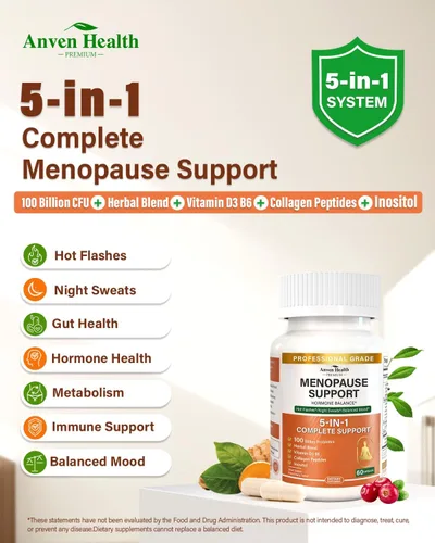 Miniatura 3 de Suplementos de menopausia para mujeres, vitamina D3 y B6, probióticos para aliviar la menopausia que apoyan los sofocos, sudores nocturnos