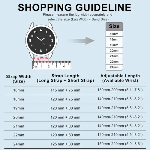 Miniatura 5 de Anbeer Correa de reloj de silicona de 0.630 in, 0.709 in, 0.787 in, 0.866 in, 0.945 in, 0.748 in y 0.827 in, correas de reloj de goma de liberación