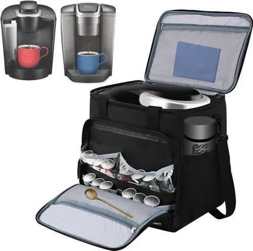 Miniatura 7 de LEFOR·Z Cafetera de viaje compatible con Keurig K-Mini o K-Mini Plus, cafetera de una sola porción, bolsa de almacenamiento portátil con correa