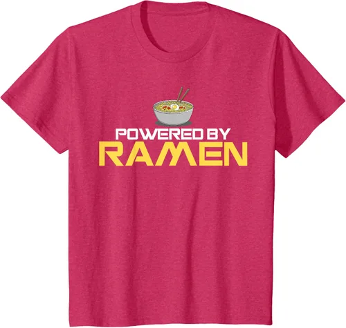 Miniatura 50 de Camiseta de fideos de anime japoneses Powered By Ramen, Negro, S