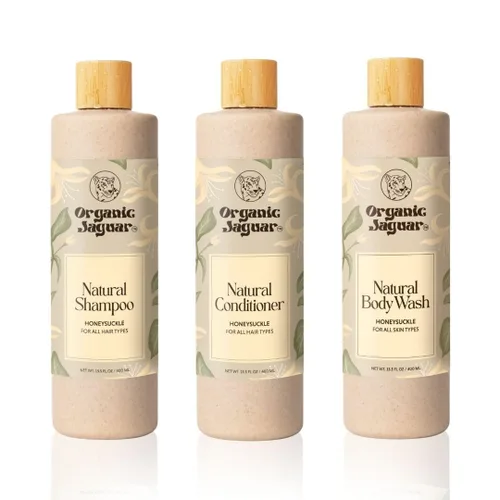 Miniatura 4 de Organic Jaguar, Acondicionador natural de madreselva, acondicionador sin sulfato con vitamina E, ricino, argán y almendras, miel, para hidratar todo