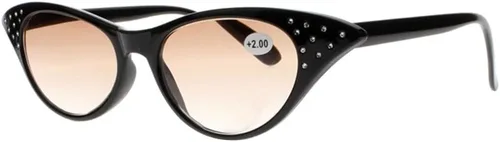 Mujeres Cat Eye Diseñador Diamantes de imitación Protección UV Lente Tintado Lectores Sol Gafas de Lectura +1.00~+4.00