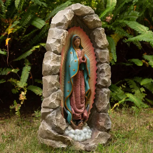 Miniatura 3 de DevotedWalls Estatua de Nuestra Señora de Guadalupe – Estatua católica de Virgen María de 18.8 pulgadas, decoración católica para interiores y A