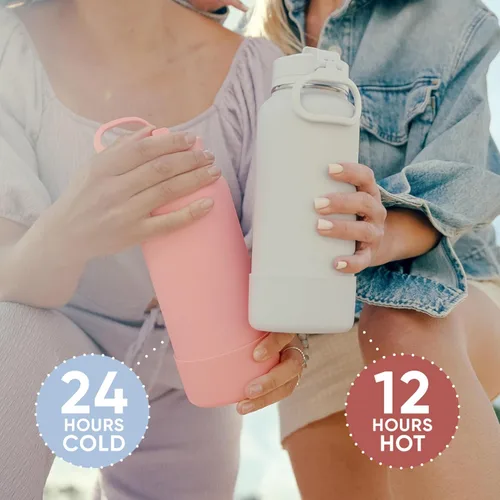 Miniatura 6 de Hydrapeak Botella de agua deportiva aislada de 32 onzas con tapa con popote, a prueba de fugas y derrames, mantiene las bebidas frías durante 24