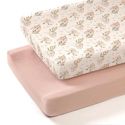 Miniatura 16 de lulumoon Funda para cambiador de pañales de bebé: Funda de almohadilla de muselina para cambiador de pañales - Fundas de cambiador para niñas y niños