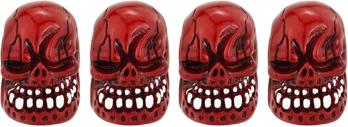 Miniatura 6 de Lunsom Tapas de vástago de válvula de neumático de calavera para válvulas de aire de automóvil, cubierta de vástagos de rueda de presión, accesorios