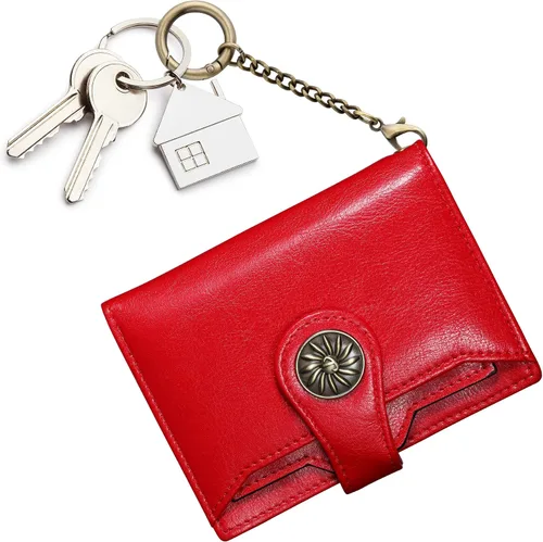 Miniatura 7 de Travelambo Rfid Wallet - Cartera de cuero para mujer, Rojo -, Moda