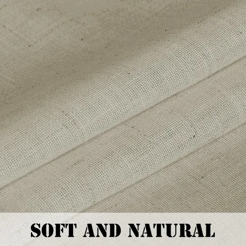 Miniatura 6 de H.VERSAILTEX Cortinas de lino natural con textura de lino, semitransparentes, filtrantes de luz, con trabillas superiores, paneles de tratamiento