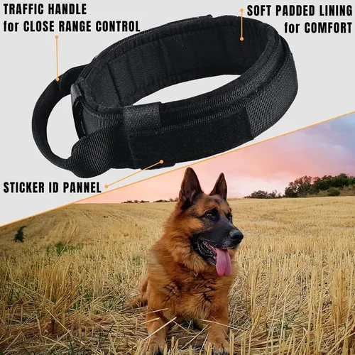 Miniatura 3 de Collar de perro táctico militar K9 – Ajustable con asa – Para entrenamiento y servicio, para pastor alemán