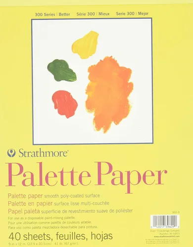 Strathmore 300 Series - Paquete de papel para paleta, encuadernado con cinta, 9 x 12 pulgadas, 40 hojas (41lb/67g) - Papel de artista para adultos y