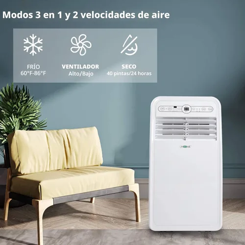 Miniatura 2 de Uhome 2024 Nuevo Aire Acondicionado Portátil, Unidad de AC Compacta de 8000 BTU con Enfriamiento, Deshumidificador, Ventilador, Control Remoto y Kit