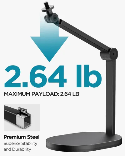 Miniatura 2 de InnoGear Soporte de Micrófono de Estudio, Carga Máxima 2.64 lb Brazo de Micrófono Montaje de Escritorio Soporte de Micrófono de Escritorio