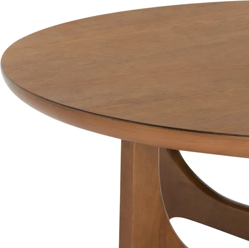 Miniatura 4 de SAFAVIEH Furniture - Mesa de centro de madera Sasha - Roble mediano - Madera - Diseño redondo moderno - Ideal para sala de estar, sala de estar