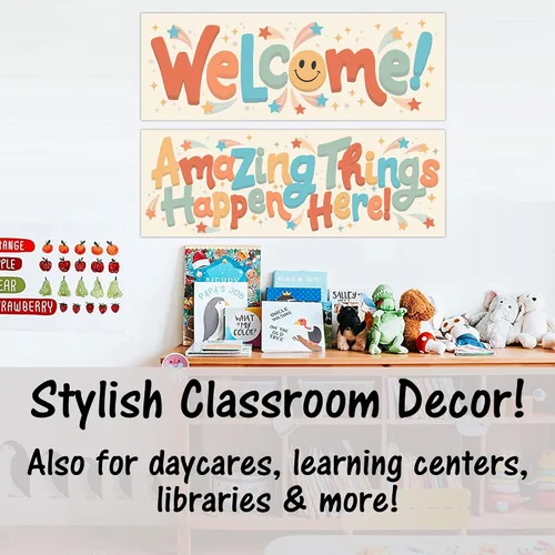 Miniatura 3 de Juego de carteles de bienvenida para el aula, pancarta para preescolar, primaria, escuelas secundarias, decoración motivacional de tablón de anuncios