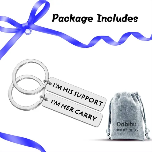 Miniatura 7 de Regalos para parejas, juego de llaveros para él y ella, regalo de San Valentín, regalo de San Valentín, llavero con texto en inglés "I'm Her Carry