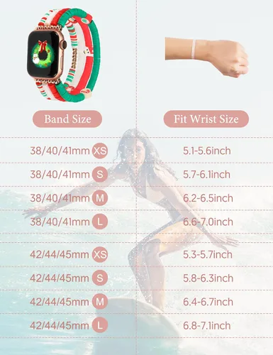 Miniatura 2 de TOYOUTHS Pulsera con cuentas Heishi compatible con Apple Watch para mujeres, niñas y niños, linda pulsera elástica de arcilla, pulsera apilable