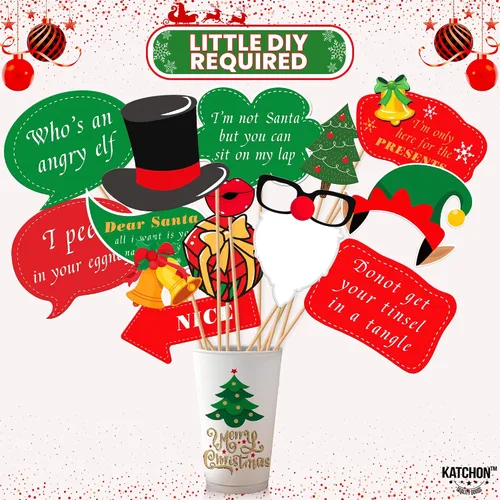 Miniatura 6 de KatchOn, Accesorios para cabina de fotos de Navidad, paquete de 47, pequeños bricolaje, decoraciones de Navidad para interiores, exteriores