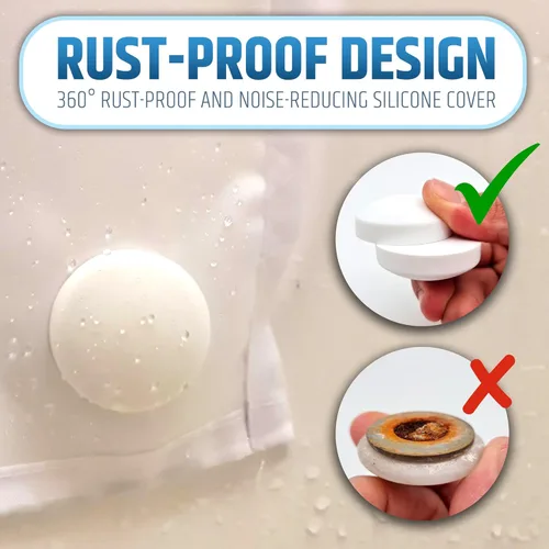 Miniatura 4 de Pesos magnéticos potentes anti-soplado para cortina de ducha para una experiencia de baño sin salpicaduras - Envueltos en silicona 360° - Nunca se