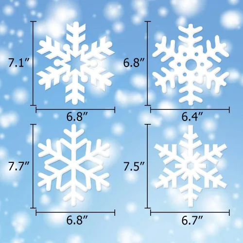 Miniatura 3 de Omgouue Decoración de remolino colgante de copo de nieve de Navidad de 42 unidades – Frozen Winter Wonderland/Navidad/vacaciones para fiestas de Año