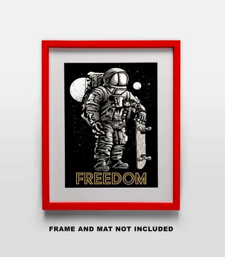 Miniatura 2 de Freedom Skateboarding Fine Art Print- 11x14 Unframed Wall Art Print- Gift for Skateboard Fans, Future Astronauts, Astronomers, Science Lovers