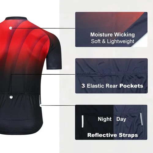 Miniatura 3 de voofly Hombres Ciclismo Jersey Conjunto Hombres Manga Corta Compresión Bicicleta Pantalones Cortos Gel Acolchado Ciclismo Ropa