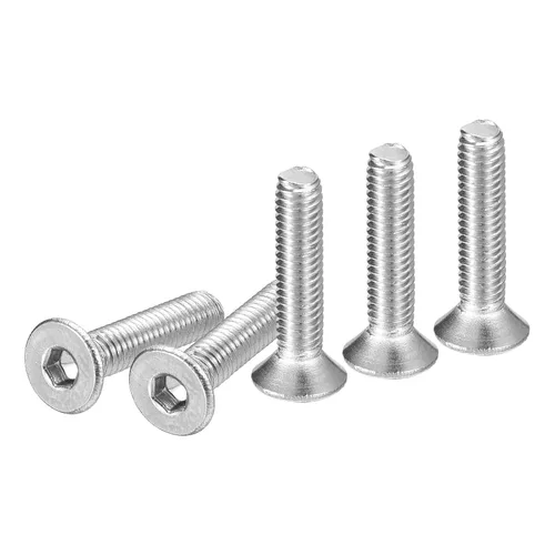 Miniatura 14 de DTGN Tornillos de cabeza plana M3-0.020 x 1.378 in, paquete de 50 tornillos de cabeza plana de acero inoxidable 304, rosca completa, pernos