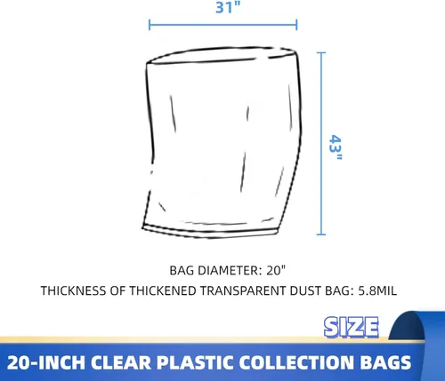 Miniatura 3 de Bolsa de repuesto para colector de polvo mejorada y resistente bolsa de recolección de polvo transparente para recolección de polvo DC-1100VX
