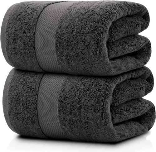 Miniatura 10 de White Classic Toallas de baño suaves de lujo, de algodón de 21.16 oz/m², extra grandes, 35 x 70 pulgadas, altamente absorbentes y de secado rápido