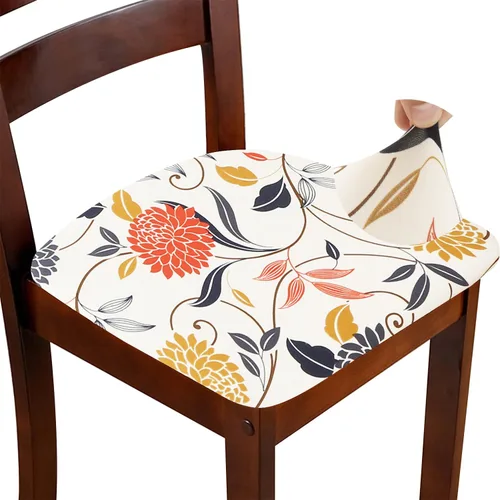Miniatura 13 de Fundas de asiento para silla, juego de 6, fundas elásticas negras para silla de comedor cuadradas, extraíbles y lavables, protector de asiento