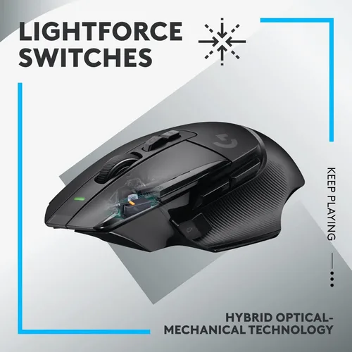 Miniatura 2 de Logitech Ratón inalámbrico para juegos G502 X Lightspeed - Interruptores óptico-mecánicos híbridos LIGHTFORCE, sensor de juego Hero 25K, compatible