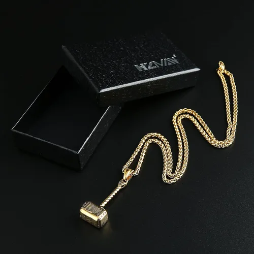 Miniatura 5 de HZMAN Dije para collar del Martillo de Thor, para hombre o mujer, cadena de 24 pulgadas